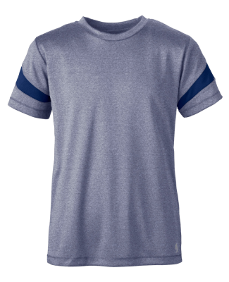 Soffe 1494B BOYS SHORT SLEEVE INSERT TEE in Navy heather/navy 411