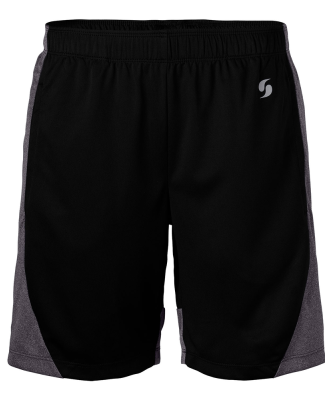 Soffe 1498B BOYS INSERT SHORT in Black/grey heather 949