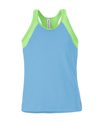 Soffe 1504G HIGH NECK TRACK TANK in Surf blue/washed lime 450