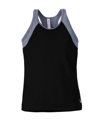 Soffe 1504G HIGH NECK TRACK TANK in Black/gunmetal 90e