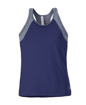 Soffe 1504G HIGH NECK TRACK TANK in Navy/gunmetal 94b