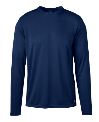 Soffe 1539MU Adult LS Poly Tee in Navy w11