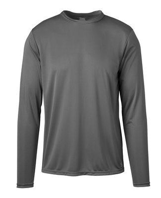 Soffe 1539MU Adult LS Poly Tee in Gun metal w3r