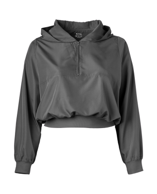 Soffe 1489C CURVES QTRZIP HOODIE in Gunmetal 017