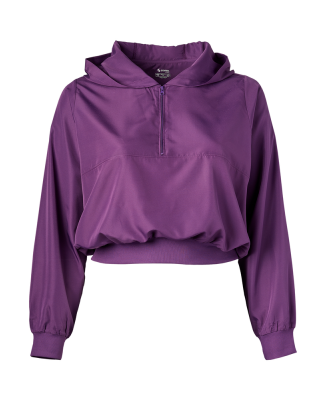 Soffe 1489C CURVES QTRZIP HOODIE in Deep purple 525