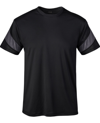 Soffe 1494M Adult SS Ins Tee in Black/grey heather 949