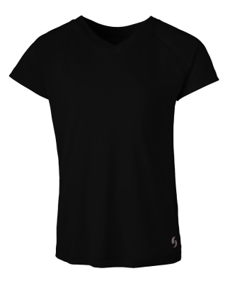 Soffe 1505G GRLS PERFORMANCE V TEE in Black 001