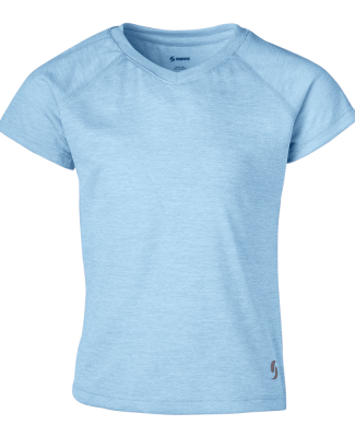 Soffe 1505G GRLS PERFORMANCE V TEE in Surf blue heather 451