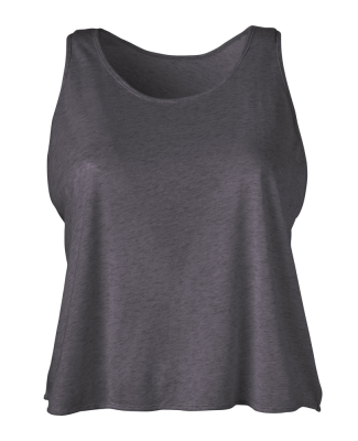 Soffe 1824C CURVES DANCE CROP TANK in Black heather 003