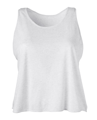 Soffe 1824C CURVES DANCE CROP TANK in White on white 103