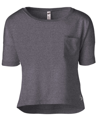 Soffe 1756G GIRLS DOLMAN SHORT SLEEVE in Grey heather 90m