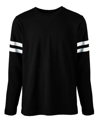 Soffe 1840B BOYS STRIPED SLEEVE TEE in Black ew8