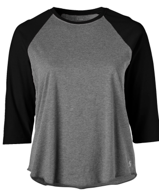 Soffe 3050C CURVES BASEBALL TEE in Grey heather/black 0fh