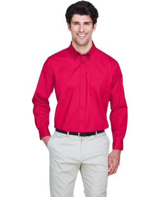 8975 UltraClub® Men's Whisper Twill Blend Woven S in Red