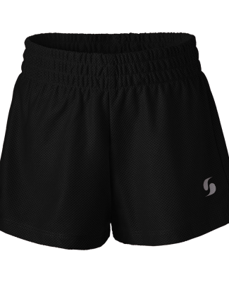 Soffe 4648G GIRLS MINI MESH SHORT in Black 001