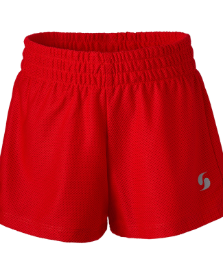 Soffe 4648G GIRLS MINI MESH SHORT in Red 620