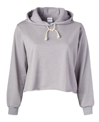 Soffe 5639C CURVES CROP HOODIE in Washed grey 030