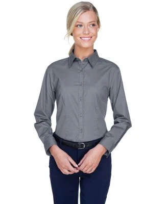 8976 UltraClub® Ladies' Whisper Twill Blend Woven in Graphite