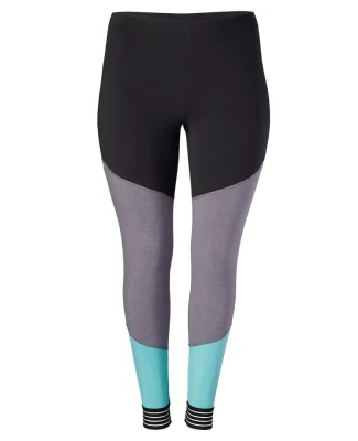 Soffe 5915C CURVES SPIRIT LEGGING in Black/grey heather/dusty turq 448