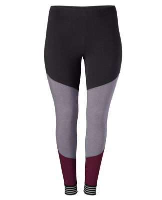 Soffe 5915C CURVES SPIRIT LEGGING in Black/grey heather/maroon 609