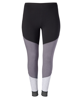 Soffe 5915C CURVES SPIRIT LEGGING in Black/grey heather/ ash 90b