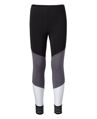 Soffe 5915G GIRLS SPIRIT LEGGING in Black/grey heather/white 90c