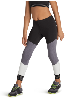 Soffe 5915G GIRLS SPIRIT LEGGING in Black/grey heather/dusty turq 448