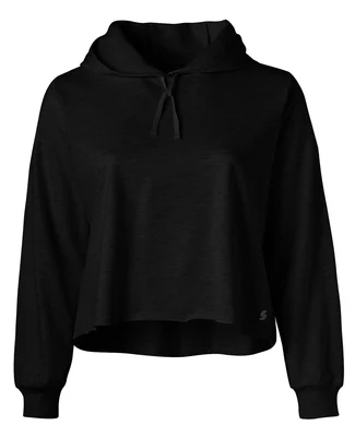 Soffe 5839C CURVES CROP HOODIE in Black 001