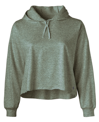 Soffe 5839C CURVES CROP HOODIE in Moss heather 91d