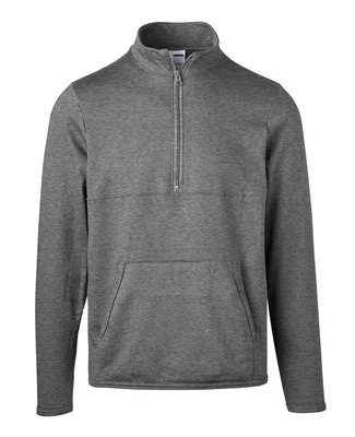 Soffe 6535MU MENS QTR ZIP PT FLEECE TOP in Grey heather hrd