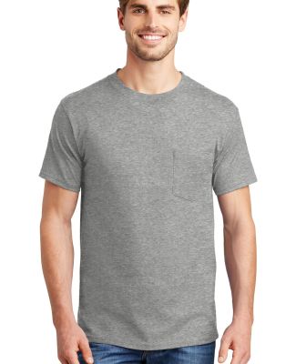 5190 Hanes® Beefy®-T with Pocket Light Steel