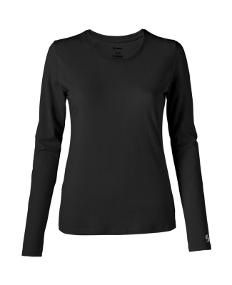 Soffe 6562V Juniors LS Crew in Black j99