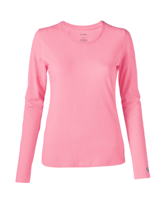 Soffe 6562V Juniors LS Crew in Neon pink ja1