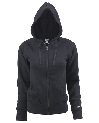 Soffe 7577V JR RUGBY ZIP HOOD CTTNPLY in Black ey1