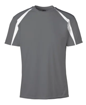 Soffe 6824M ADLT CLRBLOCK PERFORMANCE TEE in Gunmetal wxp