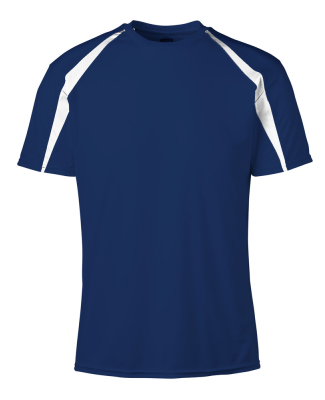 Soffe 6824M ADLT CLRBLOCK PERFORMANCE TEE in Navy wxt