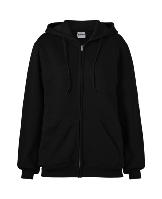 Soffe 9377 9 Oz Flc Zip Hood in Black ey1