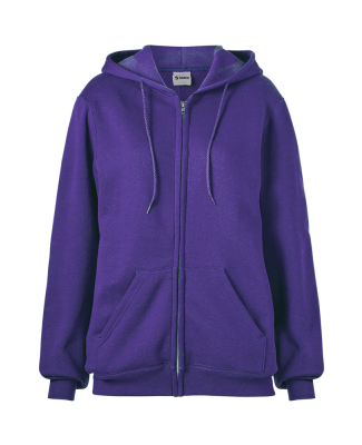 Soffe 9377 9 Oz Flc Zip Hood in Purple p1c