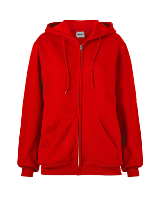 Soffe 9377 9 Oz Flc Zip Hood in Red r4r