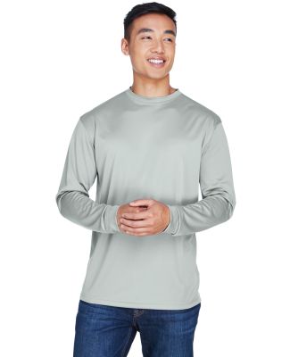 8401 UltraClub® Adult Cool & Dry Sport Long-Sleev in Grey