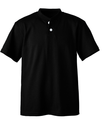 Soffe B206 YTH 2-BTN HENLEY 50/50 in Black ew3