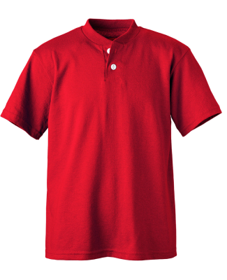 Soffe B206 YTH 2-BTN HENLEY 50/50 in Red r4k