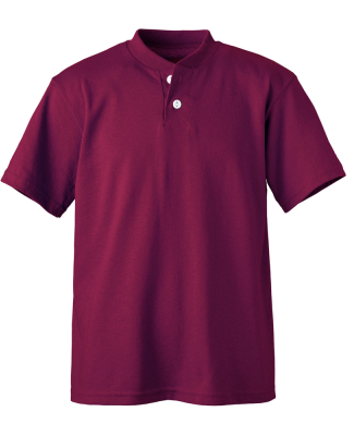 Soffe B206 YTH 2-BTN HENLEY 50/50 in Maroon r7k