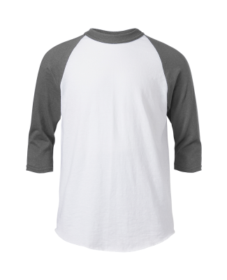 Soffe B209 Youth B/B Tee in White/gunmetal e2f