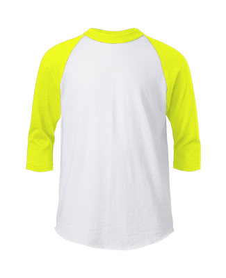 Soffe B209 Youth B/B Tee in White/optic yellow yep