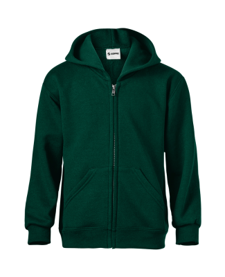 Soffe B9078 9 Oz Flc Zip Hood in Dk green g5k