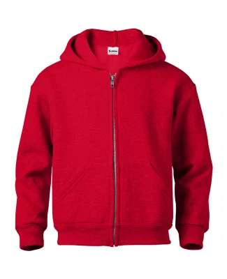 Soffe J9078 9 Oz Flc Zip Hood in Red r8l