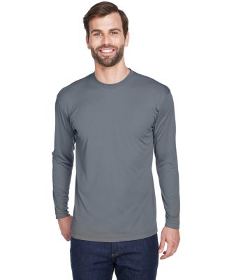8422 UltraClub® Adult Cool & Dry Sport Long-Sleev in Charcoal