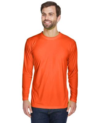 8422 UltraClub® Adult Cool & Dry Sport Long-Sleev in Bright orange