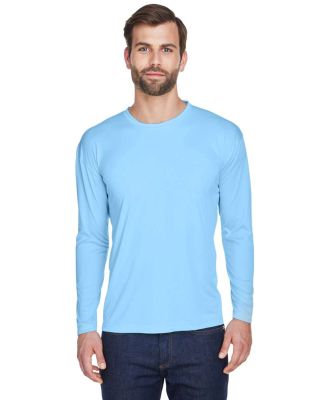 8422 UltraClub® Adult Cool & Dry Sport Long-Sleev in Columbia blue